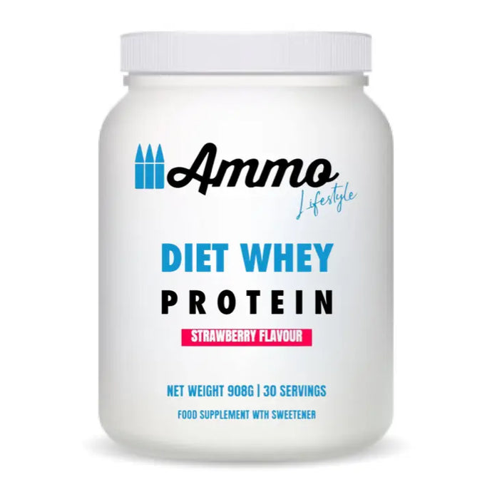 Diet Whey Protein 908g - Strawberry, (Health Food Supplement) Ammo LifeStyle